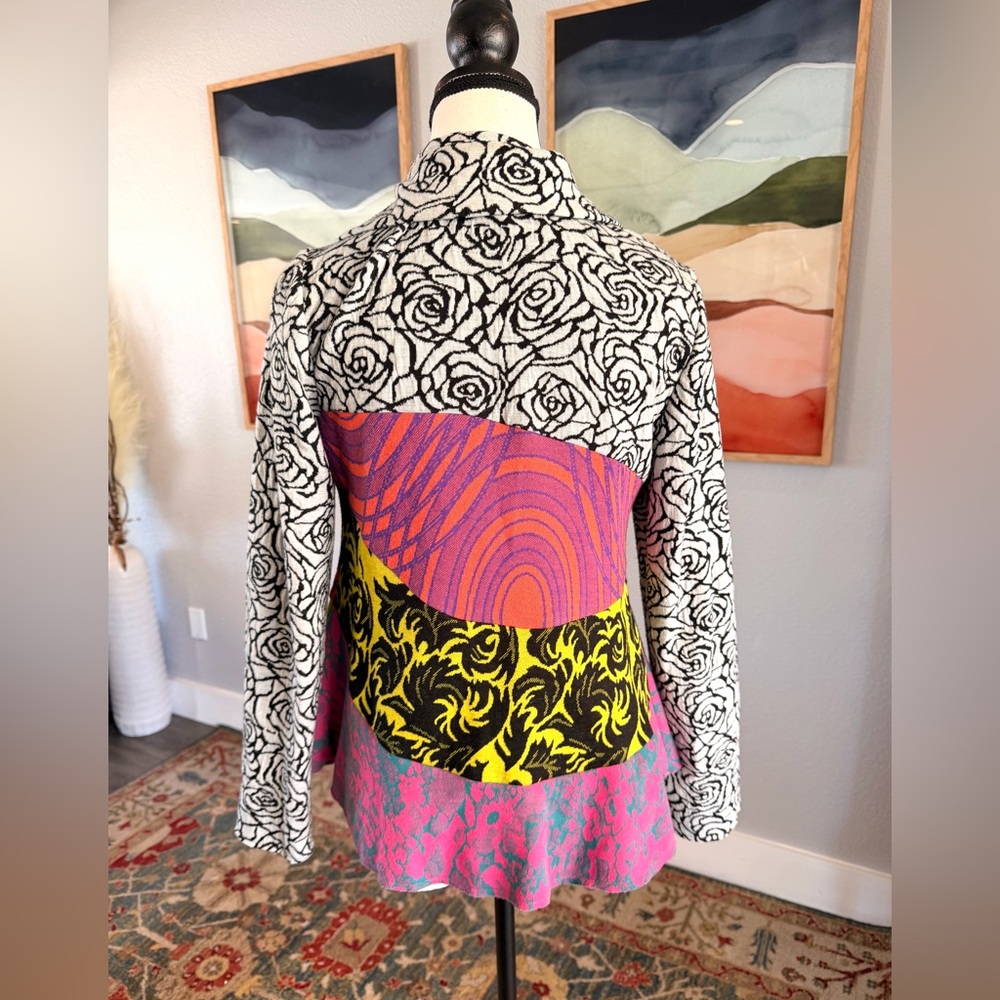 Aunt Wanda Vibrant Multicolor Patchwork Blazer - image 3